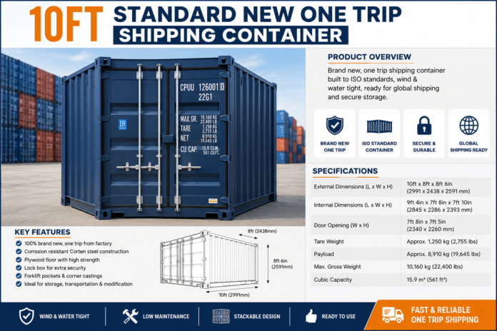 10ft Standard New One Trip Shipping Container
