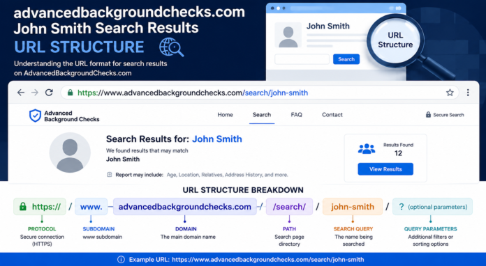 AdvancedBackgroundChecks.com John Smith Search Results URL Structure
