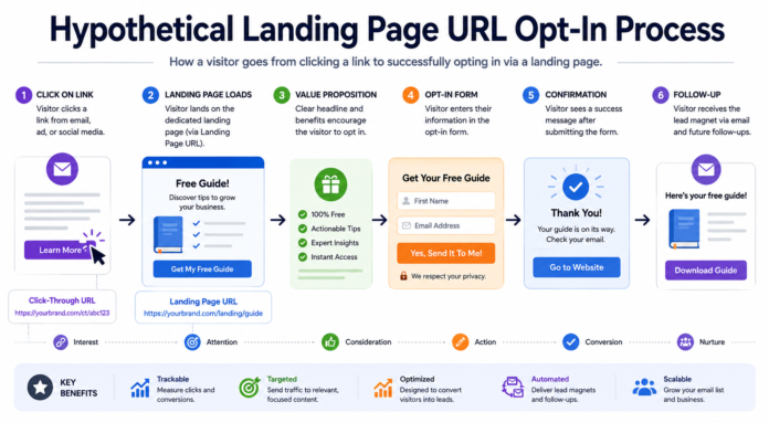 Hypothetical Landing Page URL Opt-In Process